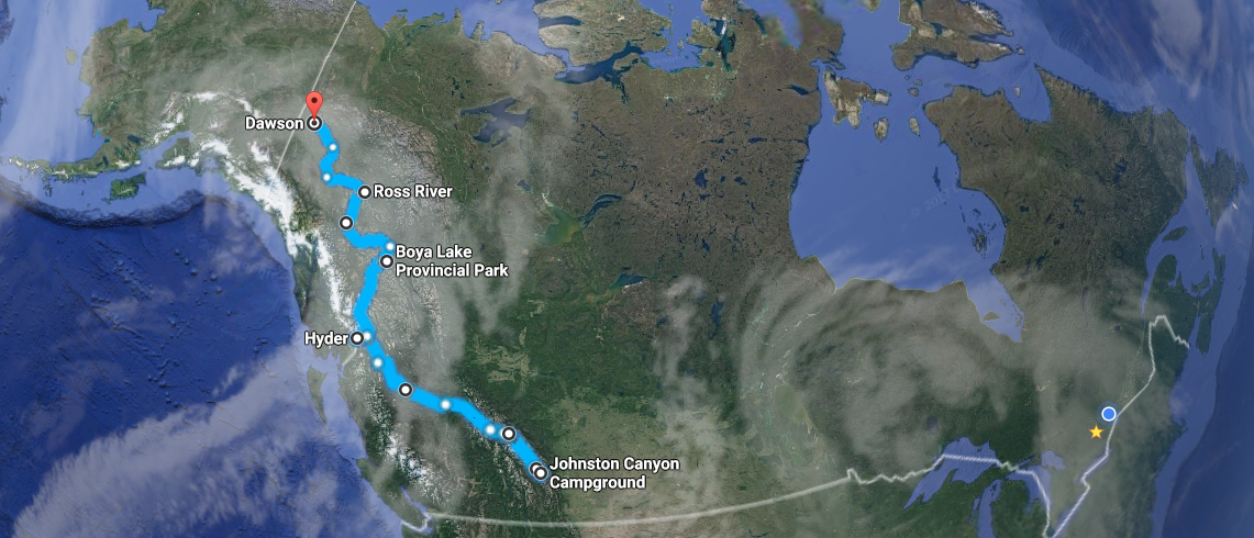 The Rocky Mountains to Dawson City