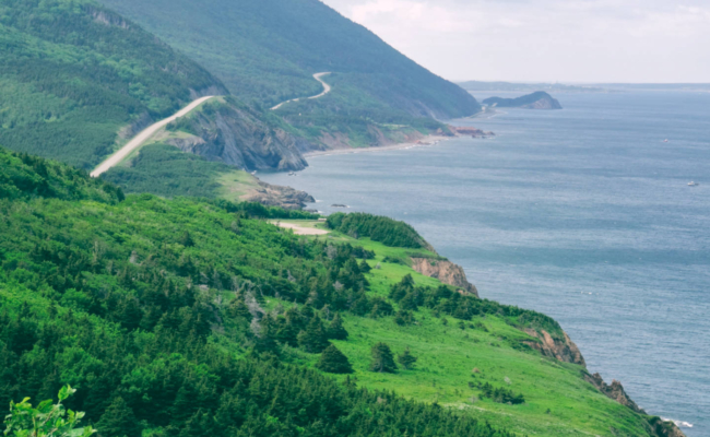 A photo of the Cabot Trail in the Cape Breton Highlands