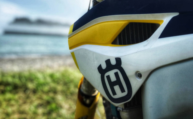 Photo of a Husqvarna motorcycle at Martins Head Beach, NB