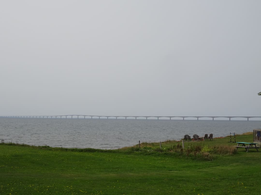 The 13 kilometre long Confederation Bridge as seen from Prince Edward Island