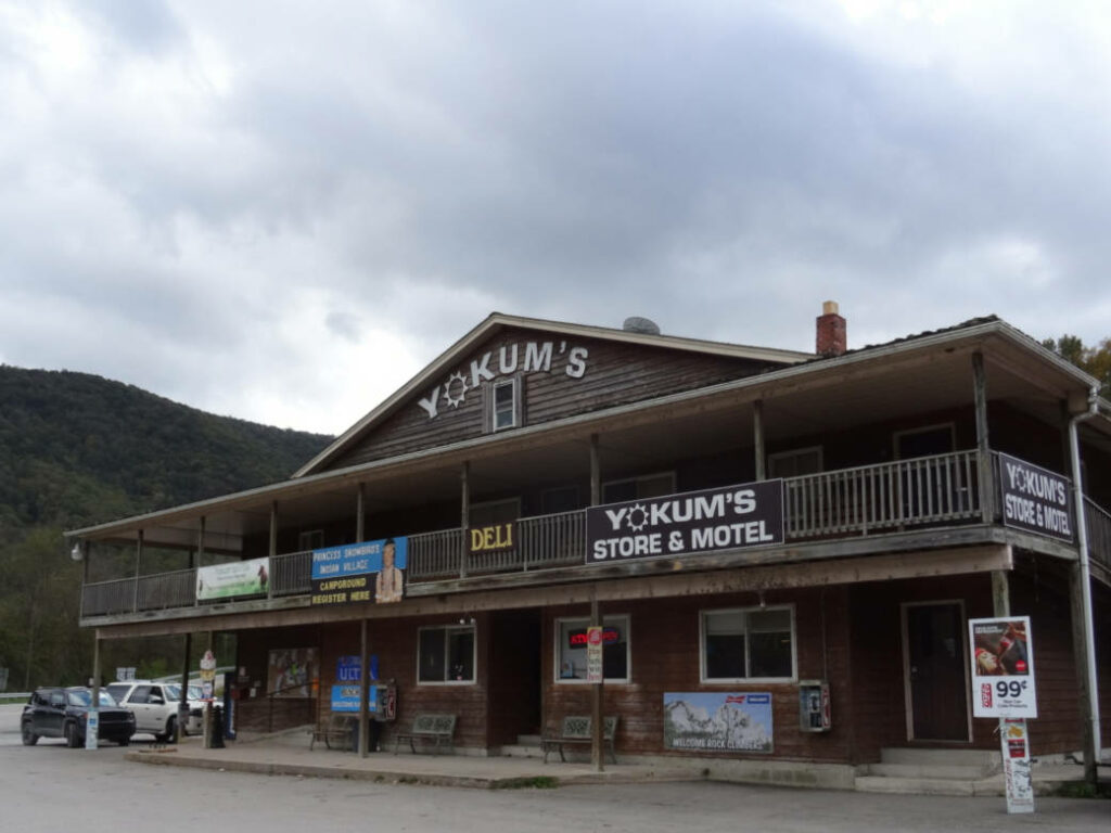 a photo of Yokum's general store at Seneca Rocks, West Virginia